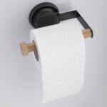 Erga Gavi, držák na WC papír na přísavce, černá matná-přírodní hnědá, ERG-YKA-CH.GAVI-BUP