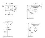 VILLEROY & BOCH - O.novo Umývátko 50x37 cm, bez přepadu, otvor pro baterii, AntiBac, CeramicPlus, alpská bílá 434451T2