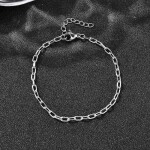 Náramek z nerezové oceli - paperclip chain - platinový - 1 ks