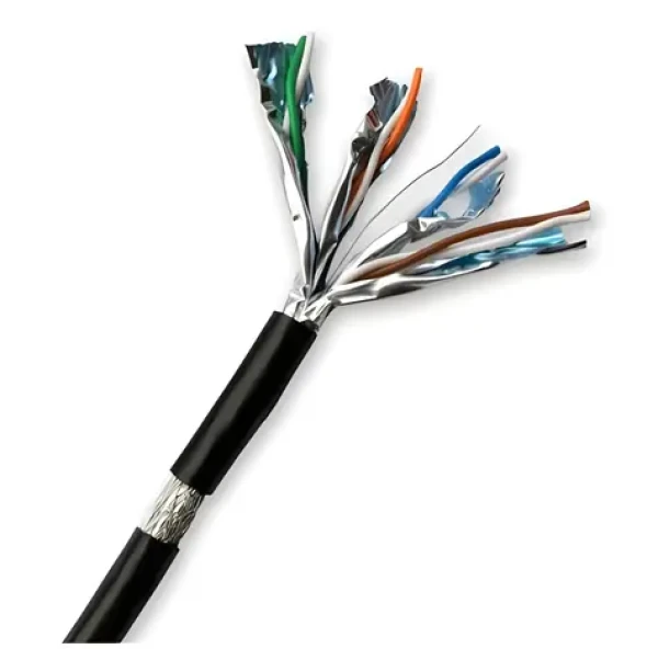 DATACOM S/FTP drát CAT7 / Síťový kabel / PE / Fca / 100m / černý / OUTDOOR (12171)