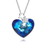 Exkluzivní náhrdelník Swarovski Elements Niamh - srdce, Modrá 40 cm + 5 cm (prodloužení)