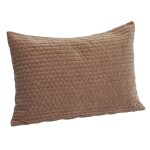 MADAM STOLTZ Prošívaný povlak na polštář Velvet Dusty rose 40 × 60 cm, béžová barva, textil