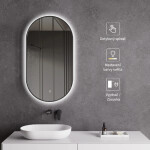 CERANO - Koupelnové LED zrcadlo Balzo, kovový rám - černá matná - 55x100 CER-NT8144H-55X100