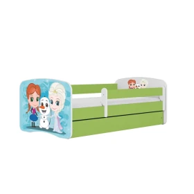 Dětská postel Babydreams+Sz+M zelená 80x180 Zimní kamarádi