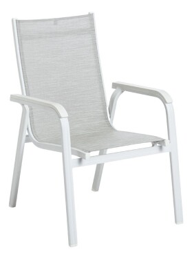KETTLER BASIC PLUS stohovatelné, hliníkové křeslo - bílá / světle šedá