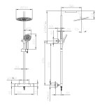 Kielle - Oudee I Sprchový set s termostatem, 25 cm, 3 proudy, gun grey 20633007E