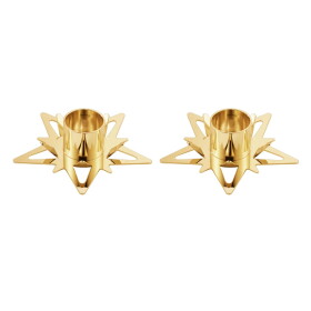 Georg Jensen Pozlacený svícen Taper – set 2 ks, zlatá barva, kov