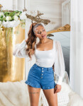 Sexy Demin Highwaist Shorts with Buttons lightblue L