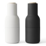 Audo Copenhagen Mlýnek na sůl a pepř Bottle Ash/Carbon Beech – set 2 ks, šedá barva, černá barva, dřevo, plast