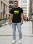 Pánské tričko s potiskem auta černé NX5015R - FashionStreet XL