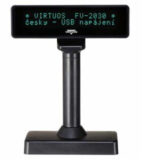 VIRTUOS FV-2030B černá / zákaznický displej / VFD / 2x20 9 mm / USB (EJG1003)