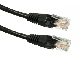 UTP patch kabel Cat 5e 2m černý / Síťový kabel / RJ45 / měděné jádro