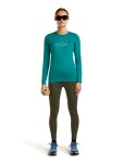 ICEBREAKER Wmns Mer 200 Oasis LS Crewe Sunrise Summit, Tidal Teal velikost: S