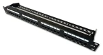 DATACOM Patch panel 19" UTP 24 port CAT6 DUAL 1U černý / RJ-45 / 250 MHz / vyvazovací lišta (3092)