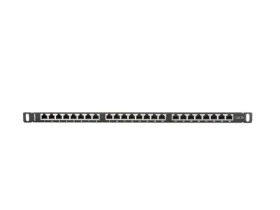 Lanberg PPS5-0024-B černý / Patch panel / 19" / 24 portů / 0,5U / CAT.5E FTP stíněný (PPS5-0024-B)