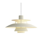 Louis Poulsen Závěsná lampa PH 5 Mini Monochrome Pale pewter, bílá barva, krémová barva, kov