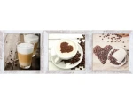 Sada obrazů na zeď (3 ks) Chep, motiv káva