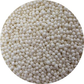 Cukrovo-rýžové perly bílé perleťové 3-4mm 80g - I LOVE CAKES