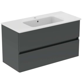 IDEAL STANDARD - Eurovit+ Skříňka s umyvadlem, 55x100x44 cm, 2 zásuvky, tmavě šedá R0575TI