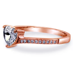 LUNICA Stříbrný prsten ZAMILOVANÉ SRDCE ROSE Velikost prstenu: 9 (EU: 59-61) 0642_9