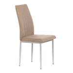 Židle jídelní, béžová látka, šedé kovové nohy