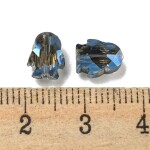Skleněné korálky - broušený tučňák - tmavě modrý - 8 x 6,5 x 4,5 mm - 1 ks