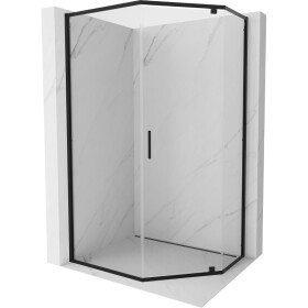 MEXEN - Exo sprchový kout pětiboký křídlový 100 x 90, transparent, černá 812-100-090-70-00