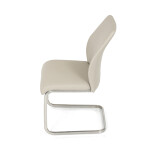 Židle jídelní, krémová ekokůže, pohupová podnož broušený nerez
