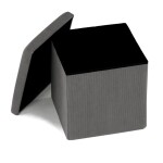 Taburet s úložným prostorem, šedá manšestrová látka