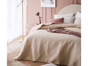 DumDekorace Stylový dekorační přehoz na postel béžové barvy 170 x 210 cm