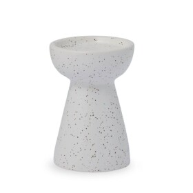 Storefactory Keramický svícen Högalid Vanilla 14 cm, šedá barva, bílá barva, keramika