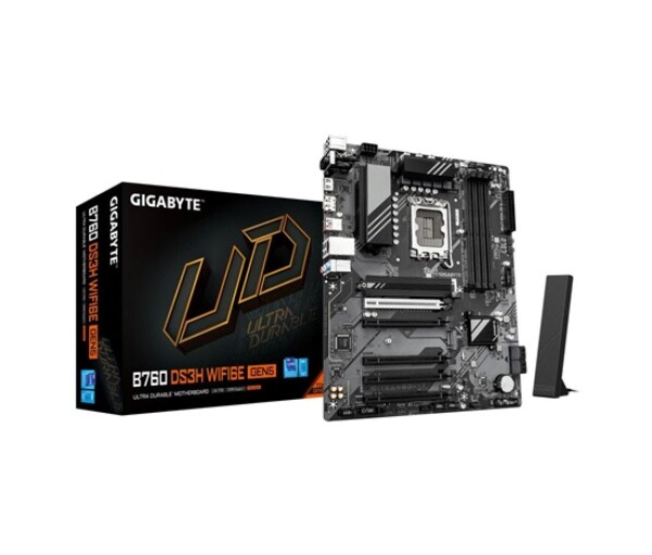 GIGABYTE MB Sc LGA1700 B760 DS3H WIFI6E GEN5, Intel B760, 4xDDR5, 1xDP, 1xHDMI, WiFi EDF_1706246