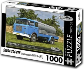 RETRO-AUTA Puzzle TRUCK č.36 Škoda 706 RTH cisternový automobil (1958-1975)