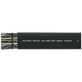 HELU 28007-500 plochý kabel 24 G 1.5 mm², 500 m, černá