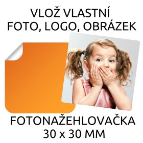 30x30mm FOTONAŽEHLOVAČKA (20ks) Jmenovky pro děti s vlastní fotografií