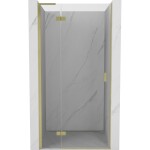 MEXEN/S - Mist-H L sprchové dveře křídlové levé 90, transparent, zlatá kartáčovaná 8A5L-090-000-55-00-L