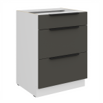 Spodní skříňka Aria 60 D 3S BB - Premium Box Barva korpusu: Bílá, Barva dvířek: SA - Aquamarine AFM
