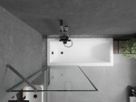 MEXEN/S - Next vanová zástěna FIX 80 x 150, černá vzor, grafit kartáčovaná 895-080-000-00-70-66