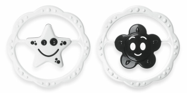 Chrastítko plast kruh 12cm 2 druhy černobílé v sáčku 0m+