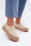 Dámské espadrilles na platformě s pletením Lee Cooper LCW-26-31-4332 béžové 38