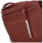 Módní dámská kožená crossbody kabelka Ofelie, tmavě červená