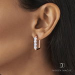 Royal Fashion náušnice 18k zlato Vermeil MOON-ED-41-ROSEGOLD