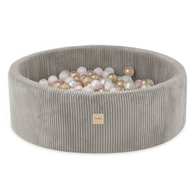 PLUSH NEST PLUSH NEST Suchý bazén kulatý Manšestr béžový Ø 90 × 30 cm s 200 míčky