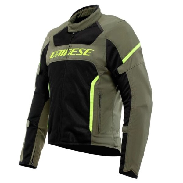 Dainese Air Frame Tex letní textilní bunda army-zelená/fluo-žlutá