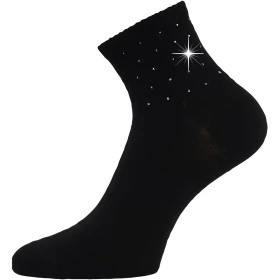 LONKA Ponožky dámské elegantní FLITANA 04 s kamínky ČERNÉ (3 páry) 39-42 126898