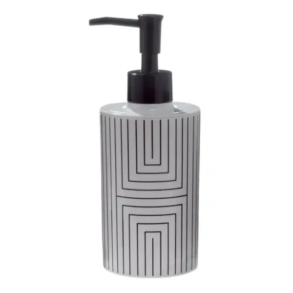 Spirella GRAPHIC dávkovač mýdla bílo-černý / polresin / 380 ml (3478680076498)