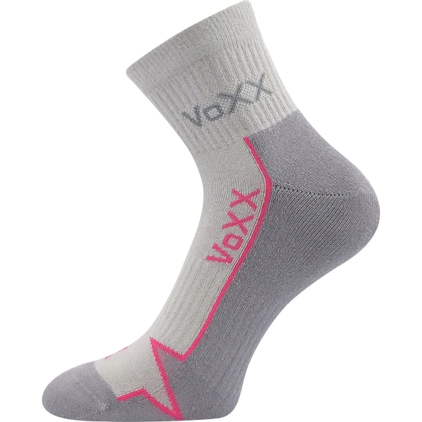 VOXX Ponožky bavlněné sportovní LOCATOR B světle šedé s magentou 35-38 118452