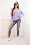 Svetr dámský z viskózy s výstřihem do V světle fialový UNI
