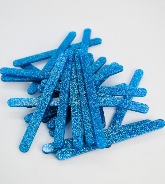 Cake star Akrylatové tyčky na nanuk modrá třpytky délka 7cm (10ks)