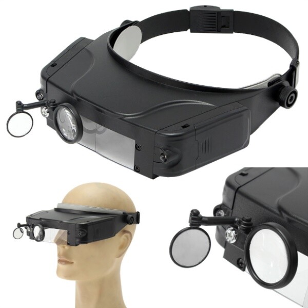 Verk Group Náhlavní lupa s 2x LED světlem a až 11x přiblížením